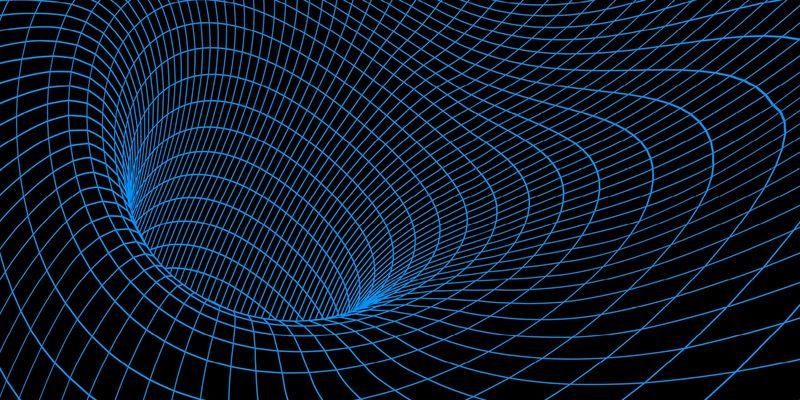 Visualización del espacio-tiempo curvado según la teoría de la relatividad