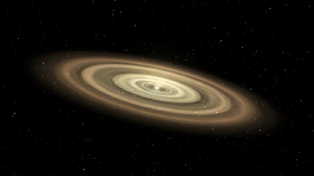 formación del sistema solar disco protoplanetario gas y polvo