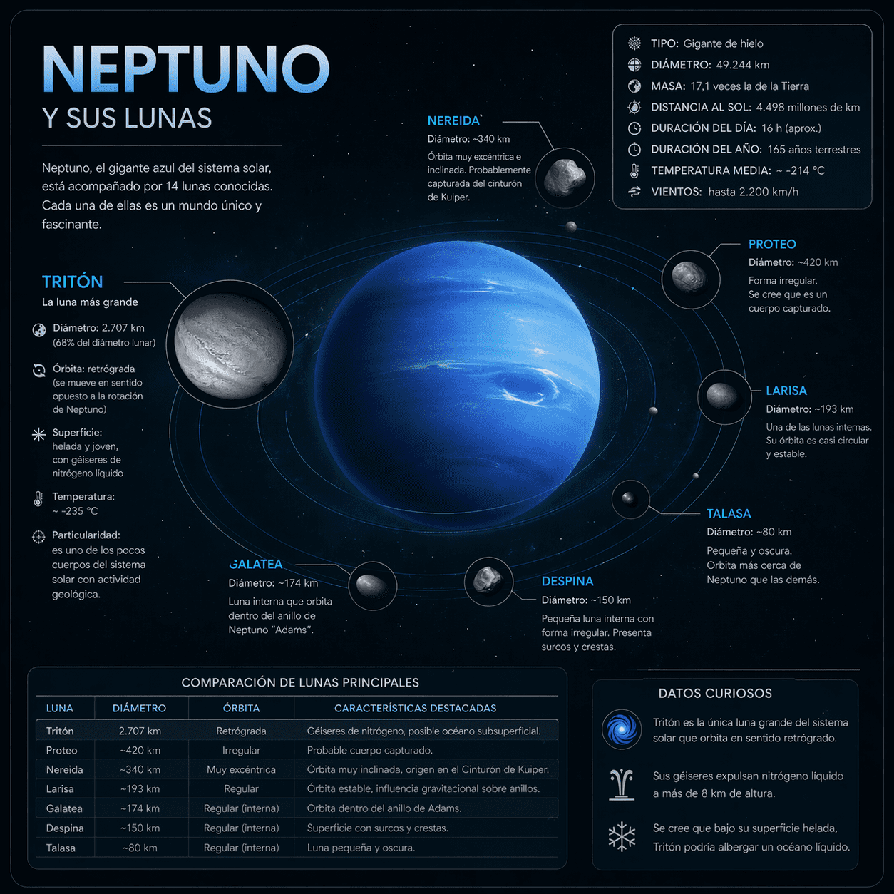 lunas de neptuno planeta gigante de hielo triton sistema solar 