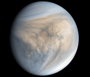 venus planeta brillante cielo nocturno atmosfera densa y caliente