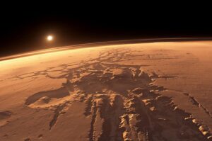 Marte visto desde el espacio planeta rojo valle marineris