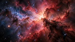Nebulosa de gas y polvo iluminada por estrellas jóvenes